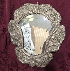 Vintage Elegant Silver Ornate Wall Mirror